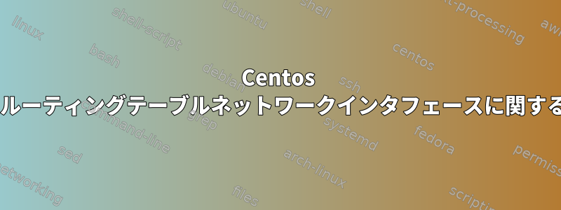 Centos 6.6のルーティングテーブルネットワークインタフェースに関する問題