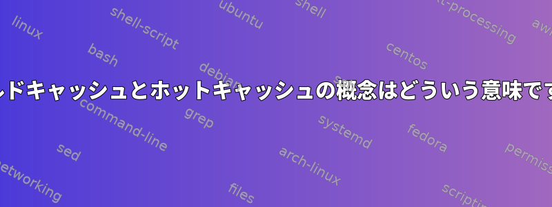 コールドキャッシュとホットキャッシュの概念はどういう意味ですか？