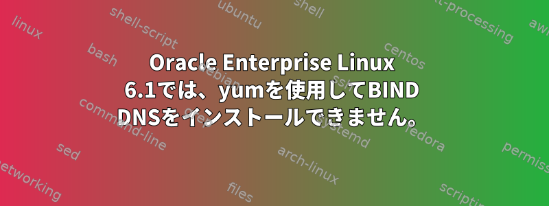 Oracle Enterprise Linux 6.1では、yumを使用してBIND DNSをインストールできません。