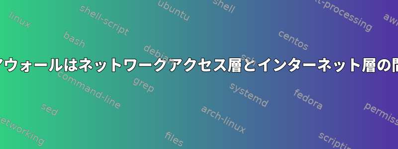 カーネルファイアウォールはネットワークアクセス層とインターネット層の間にありますか？