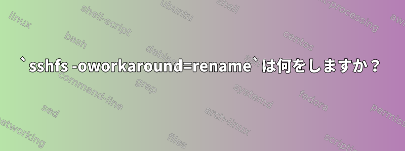 `sshfs -oworkaround=rename`は何をしますか？