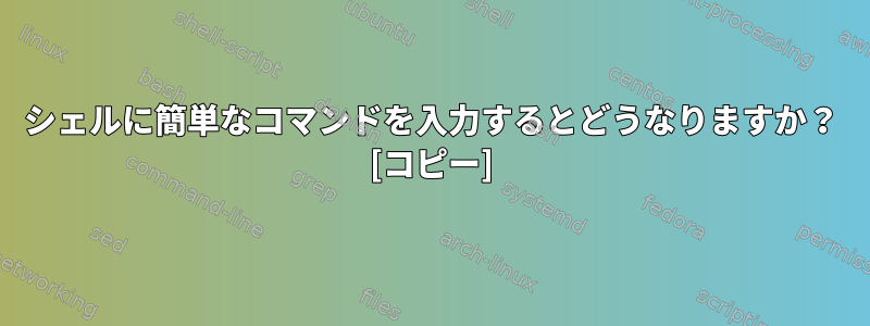 シェルに簡単なコマンドを入力するとどうなりますか？ [コピー]