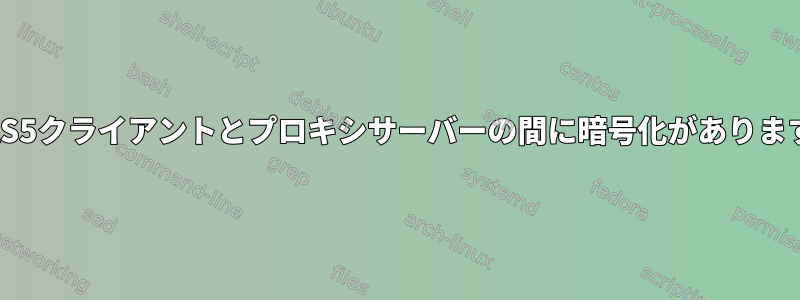 SOCKS5クライアントとプロキシサーバーの間に暗号化がありますか？