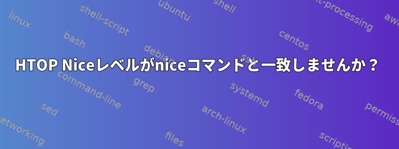 HTOP Niceレベルがniceコマンドと一致しませんか？