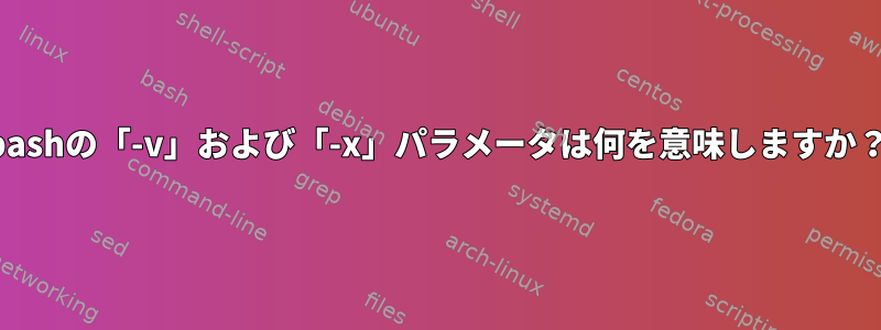 bashの「-v」および「-x」パラメータは何を意味しますか？