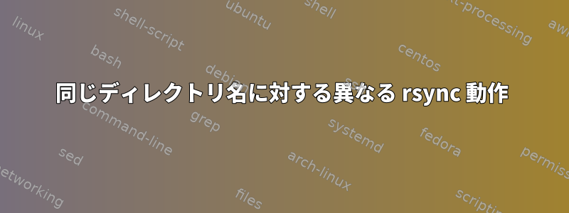 同じディレクトリ名に対する異なる rsync 動作