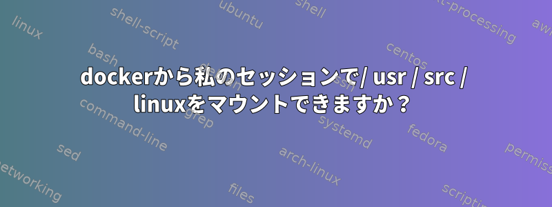 dockerから私のセッションで/ usr / src / linuxをマウントできますか？