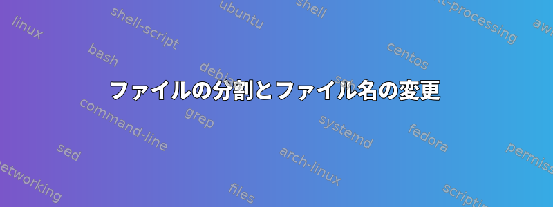 ファイルの分割とファイル名の変更