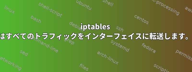 iptables はすべてのトラフィックをインターフェイスに転送します。