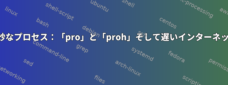 奇妙なプロセス：「pro」と「proh」そして遅いインターネット