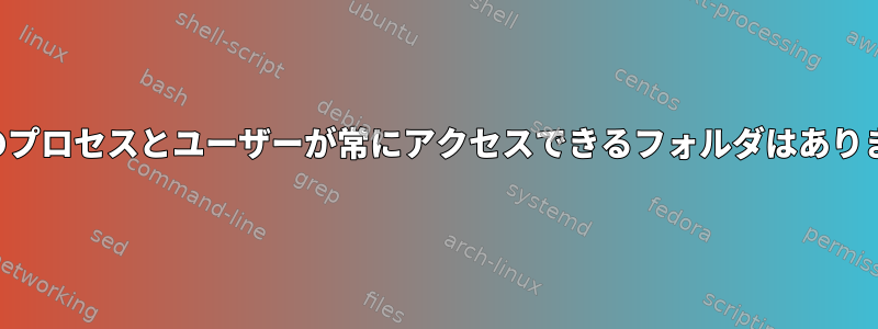 すべてのプロセスとユーザーが常にアクセスできるフォルダはありますか？