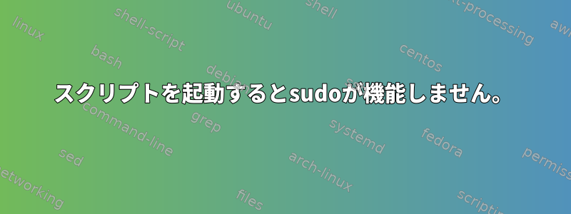 スクリプトを起動するとsudoが機能しません。