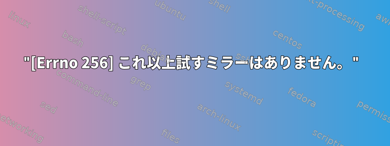 "[Errno 256] これ以上試すミラーはありません。"