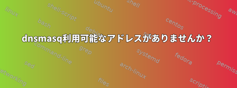 dnsmasq利用可能なアドレスがありませんか？