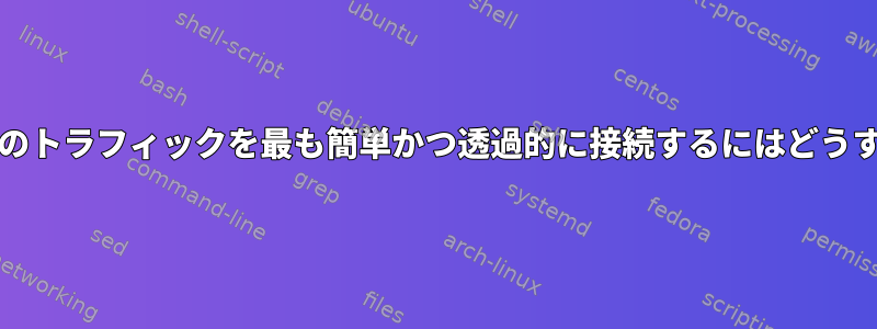 wlan0とeth0の間のトラフィックを最も簡単かつ透過的に接続するにはどうすればよいですか？