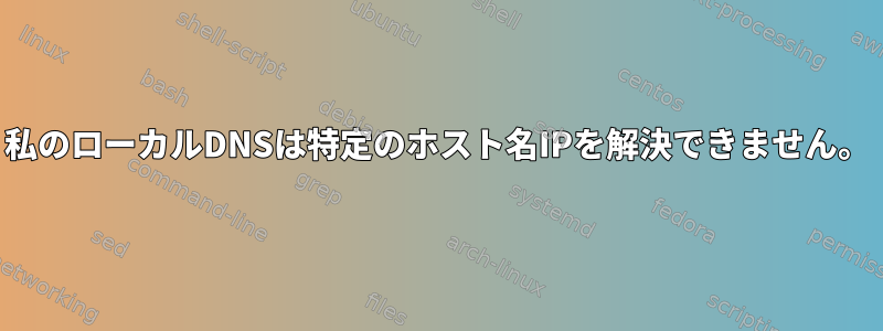 私のローカルDNSは特定のホスト名IPを解決できません。