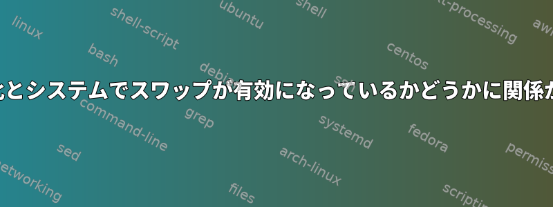 メモリの断片化とシステムでスワップが有効になっているかどうかに関係がありますか？