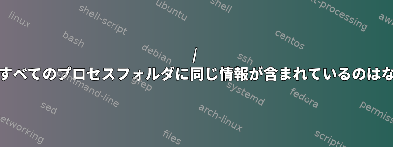 / procの下のすべてのプロセスフォルダに同じ情報が含まれているのはなぜですか？