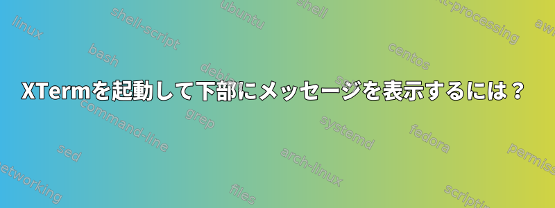 XTermを起動して下部にメッセージを表示するには？