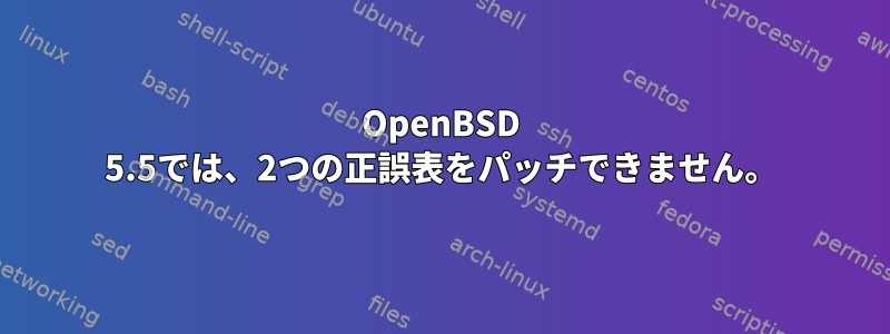 OpenBSD 5.5では、2つの正誤表をパッチできません。