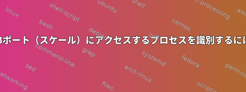 USBポート（スケール）にアクセスするプロセスを識別するには？