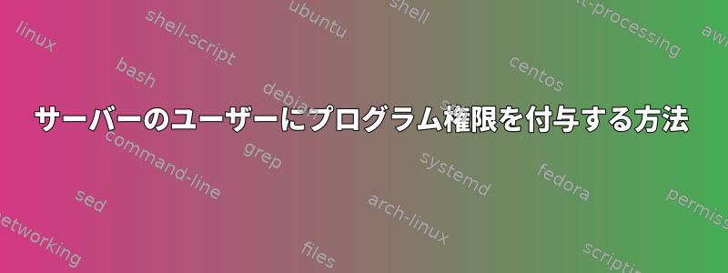 サーバーのユーザーにプログラム権限を付与する方法