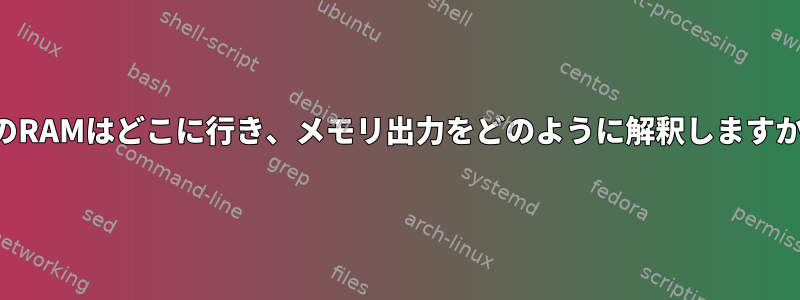 私のRAMはどこに行き、メモリ出力をどのように解釈しますか？