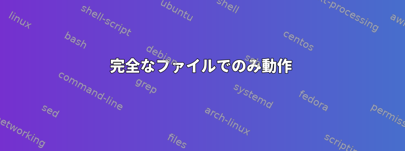 完全なファイルでのみ動作