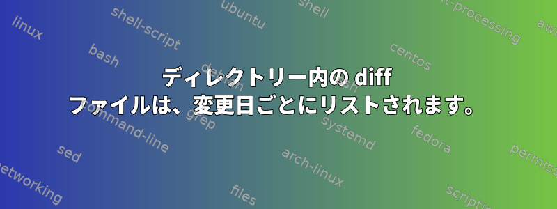 ディレクトリー内の diff ファイルは、変更日ごとにリストされます。