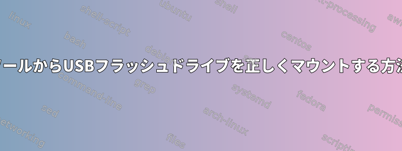 コンソールからUSBフラッシュドライブを正しくマウントする方法は？