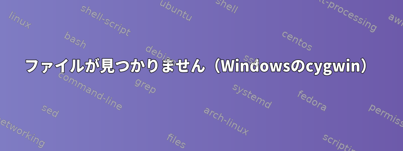 ファイルが見つかりません（Windowsのcygwin）