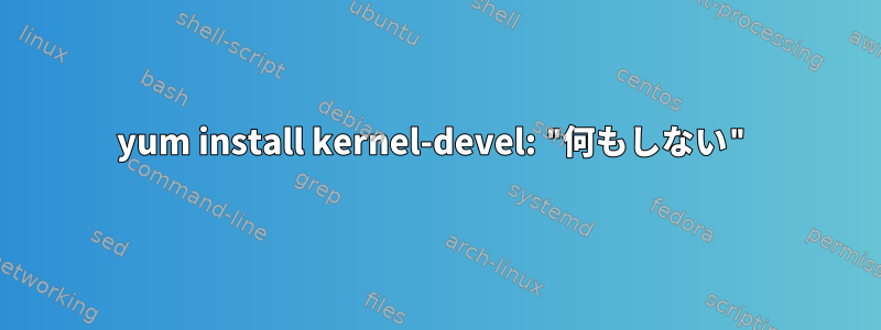 yum install kernel-devel: "何もしない"