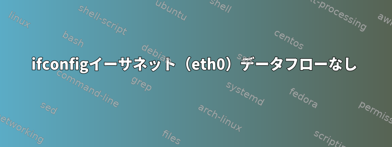 ifconfigイーサネット（eth0）データフローなし