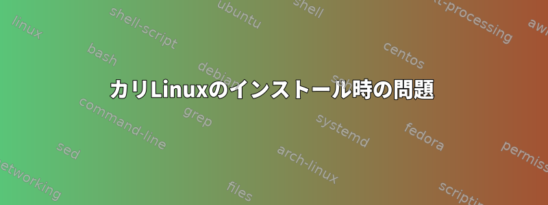 カリLinuxのインストール時の問題