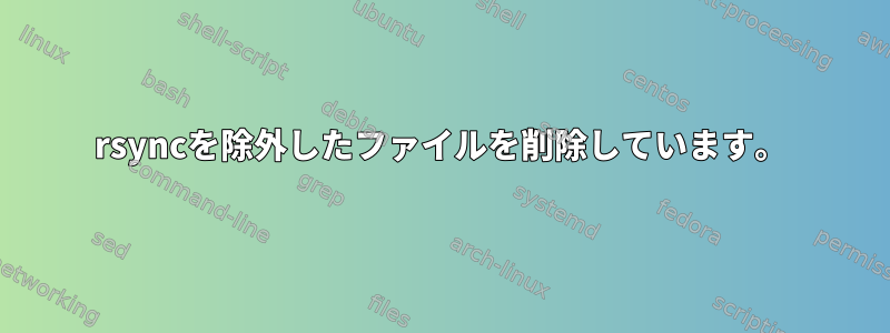 rsyncを除外したファイルを削除しています。