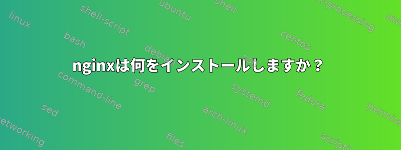 nginxは何をインストールしますか？