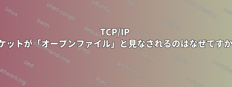 TCP/IP ソケットが「オープンファイル」と見なされるのはなぜですか。