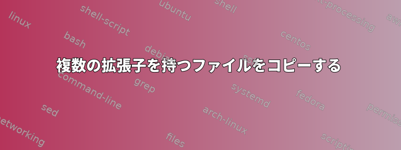 複数の拡張子を持つファイルをコピーする