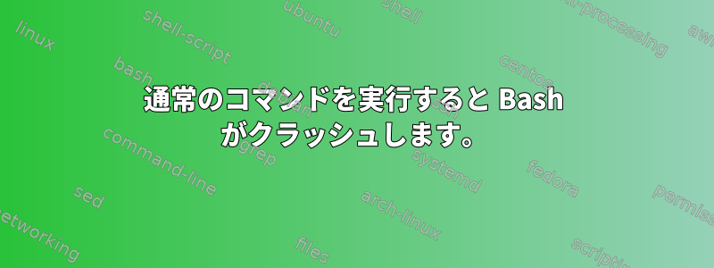 通常のコマンドを実行すると Bash がクラッシュします。