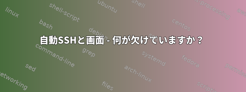 自動SSHと画面 - 何が欠けていますか？