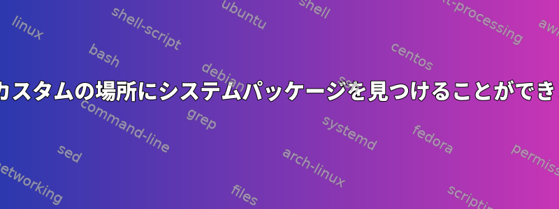 pipがカスタムの場所にシステムパッケージを見つけることができません