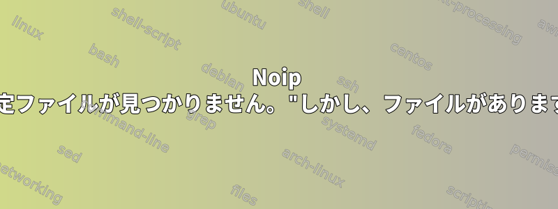 Noip "設定ファイルが見つかりません。"しかし、ファイルがあります。