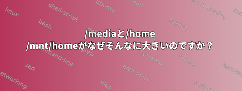 /mediaと/home /mnt/homeがなぜそんなに大きいのですか？