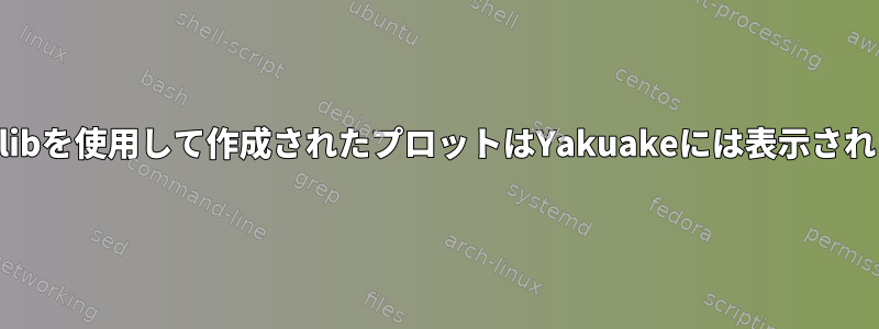 matplotlibを使用して作成されたプロットはYakuakeには表示されません。