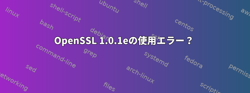 OpenSSL 1.0.1eの使用エラー？