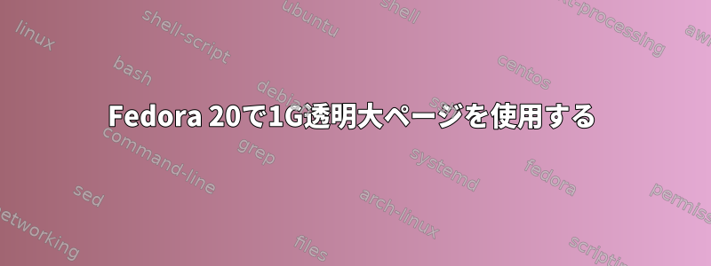 Fedora 20で1G透明大ページを使用する