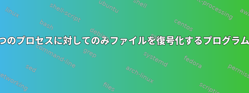 1つのプロセスに対してのみファイルを復号化するプログラム