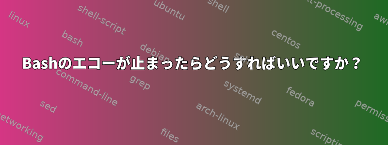 Bashのエコーが止まったらどうすればいいですか？