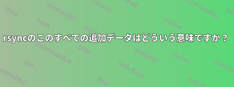 rsyncのこのすべての追加データはどういう意味ですか？