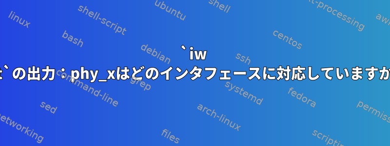 `iw list`の出力：phy_xはどのインタフェースに対応していますか？